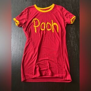 Disney Red 'Pooh' Short Sleeve Tee with Yellow Trim (Like NEW)